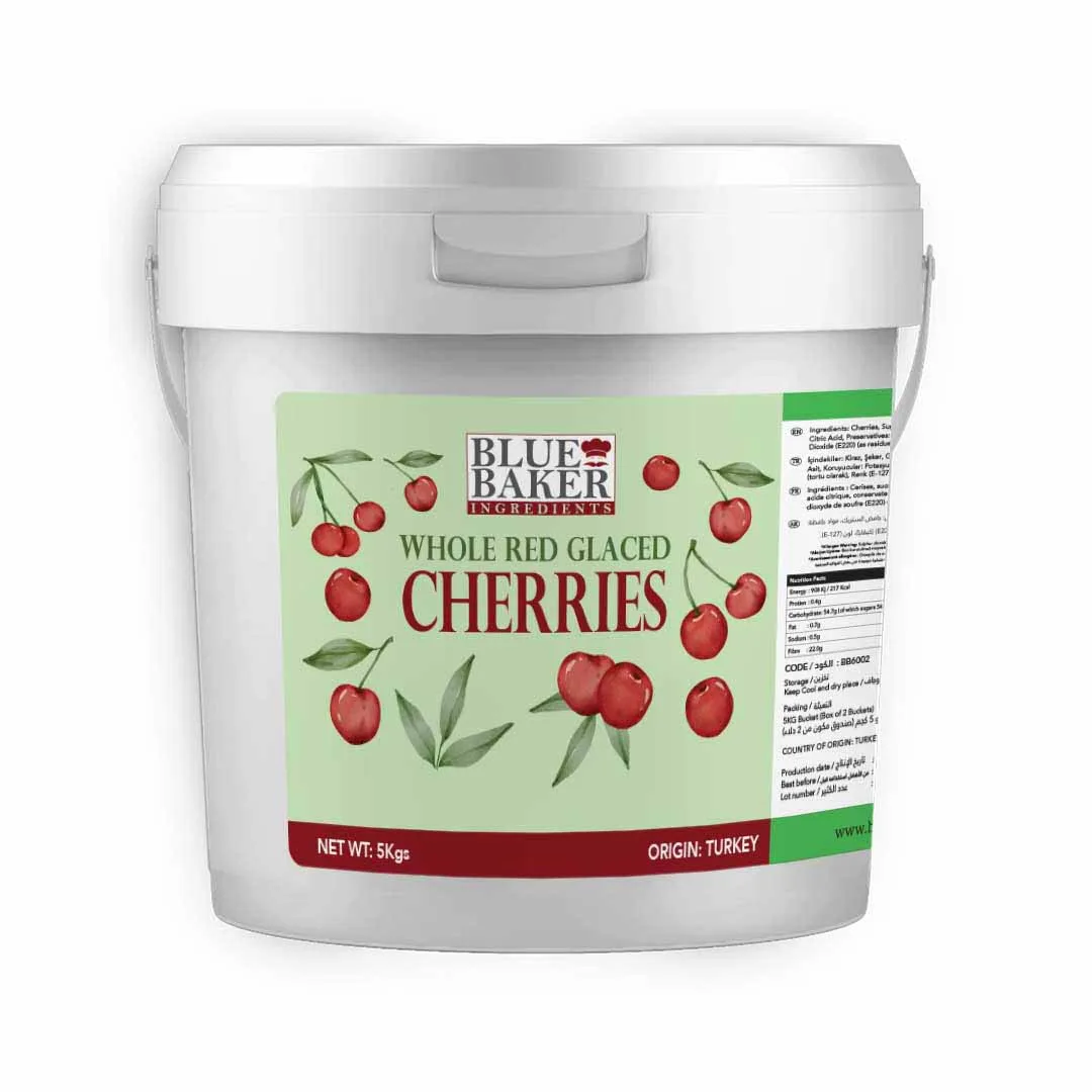Whole Red Glaced Cherries 5kg Pail