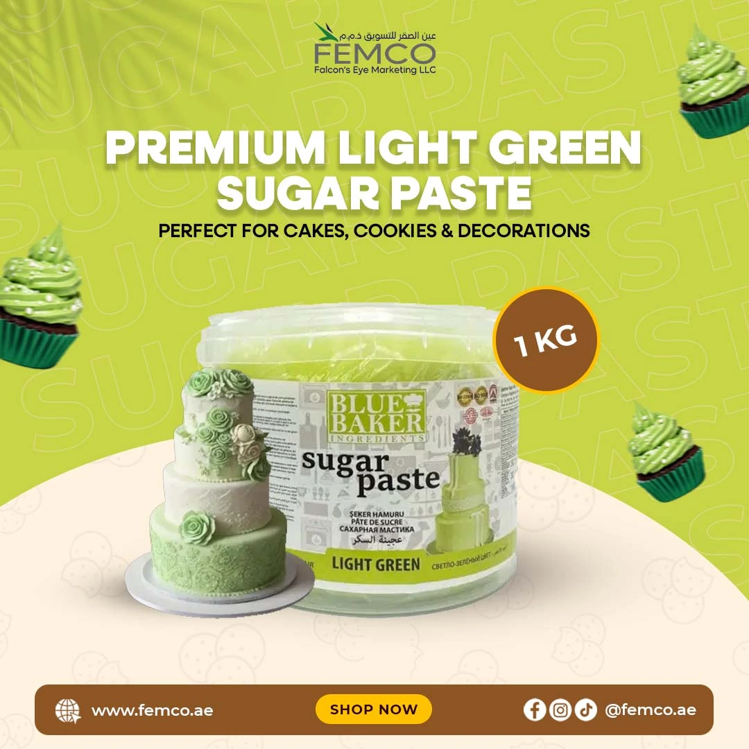Light Green Sugar Paste 1kg Pail