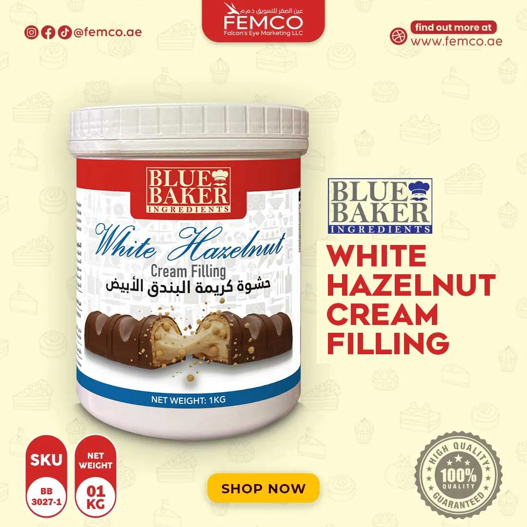 White Hazelnut Cream Filling 1kg Bottle