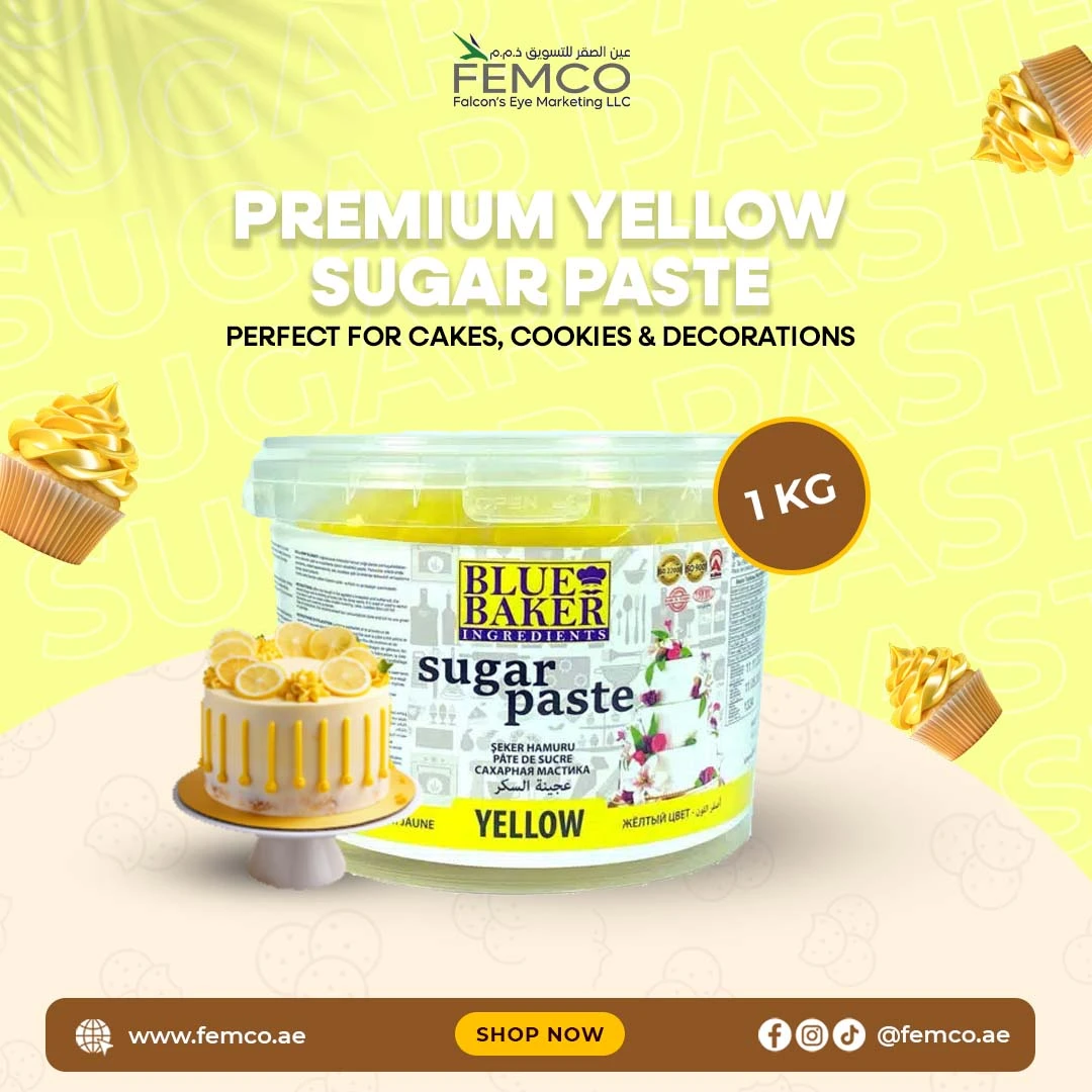 Yellow Sugar Paste 1kg Pail