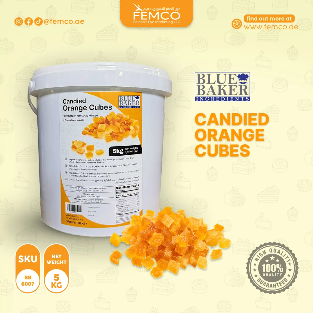 Candied Orange Cubes 5kg Pail