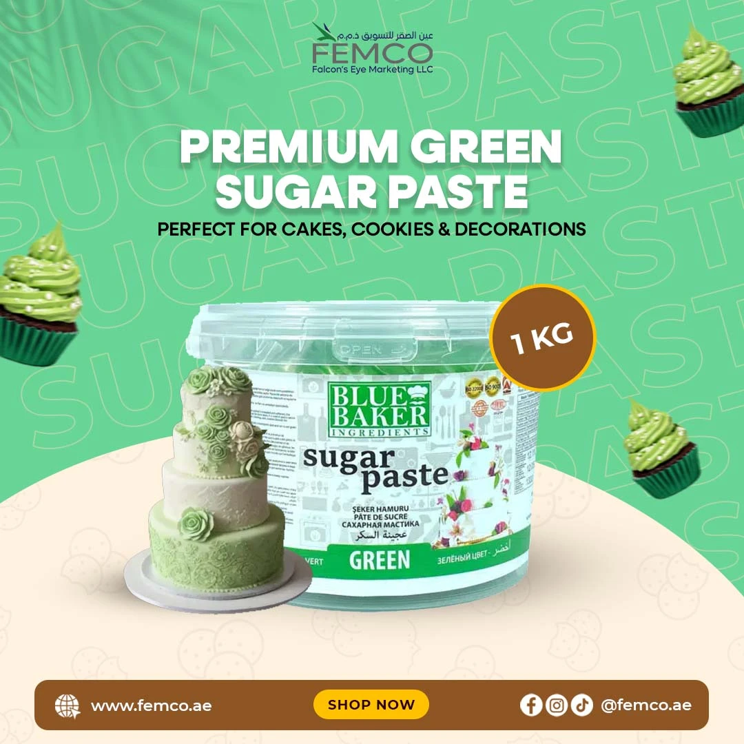 Green Sugar Paste 1kg Pail