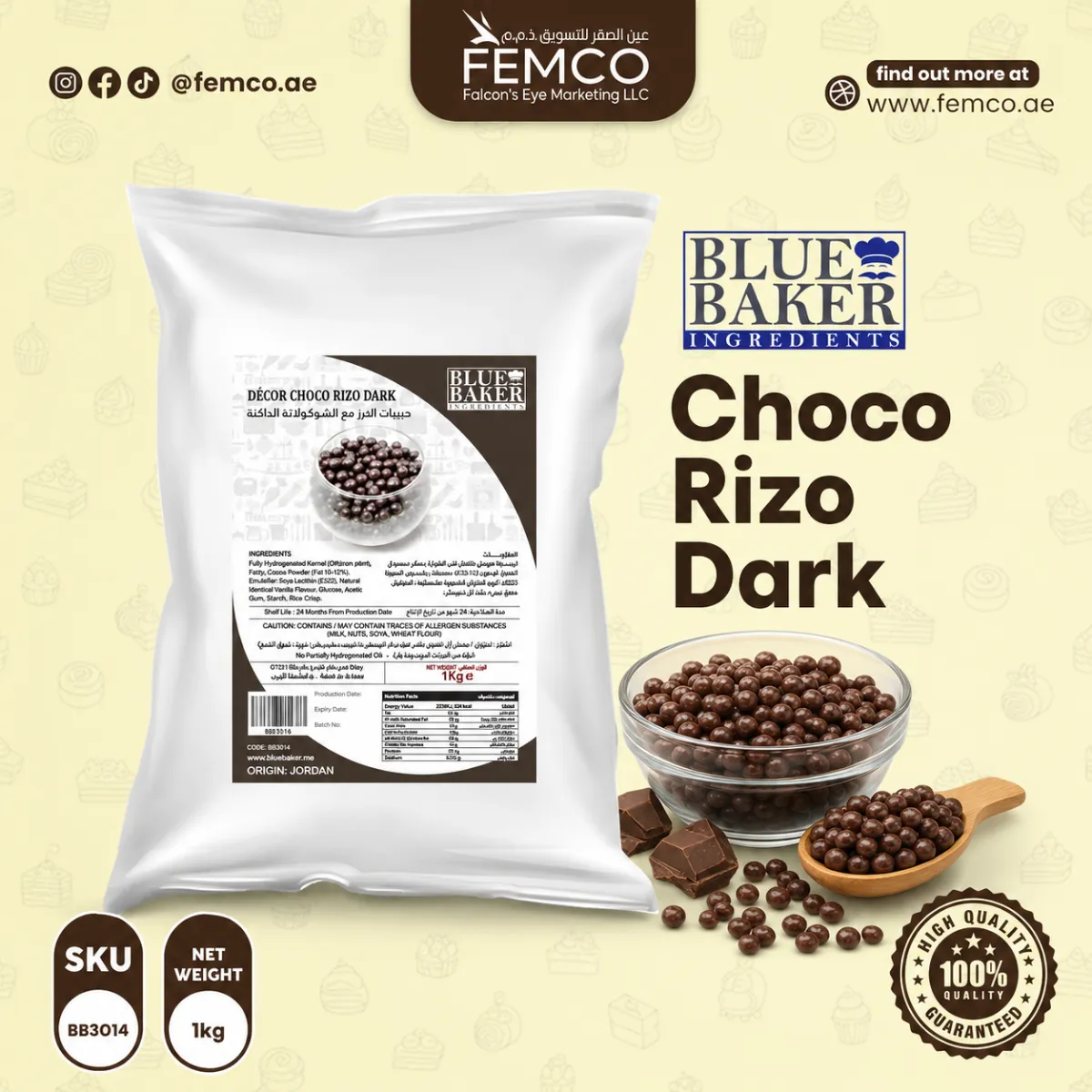 Decor Chocolate Rizo Dark Bag of 1kg